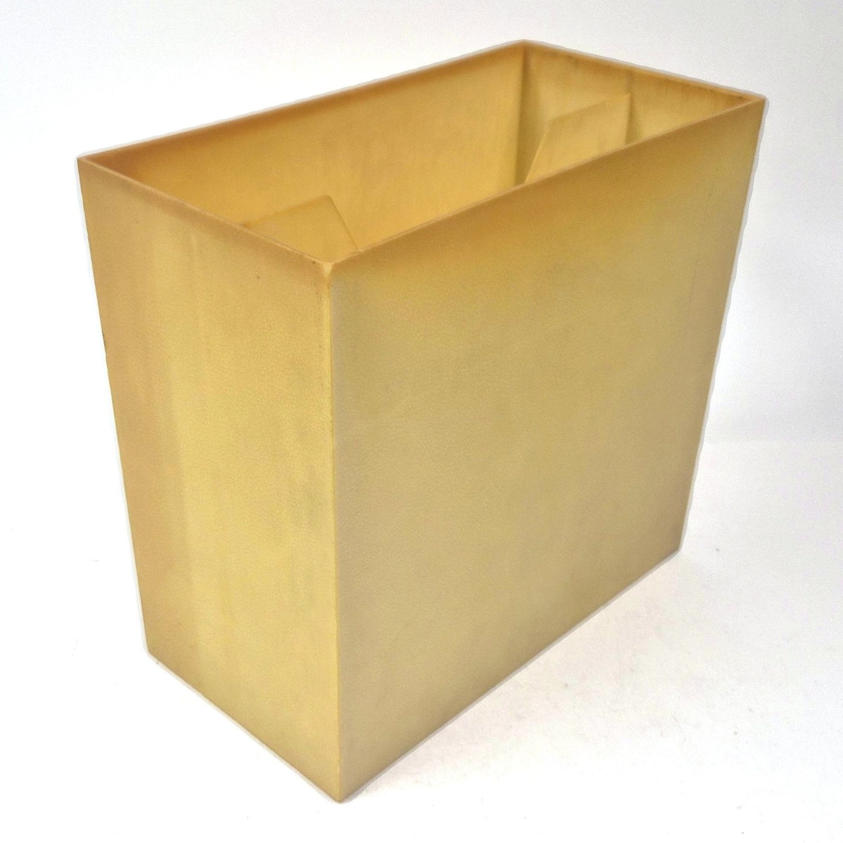 Vintage BOAinter platenbox van geel hard kunststof voor LP's