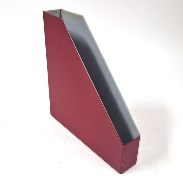 Vintage Dual platenrek van rood plastic voor lp's