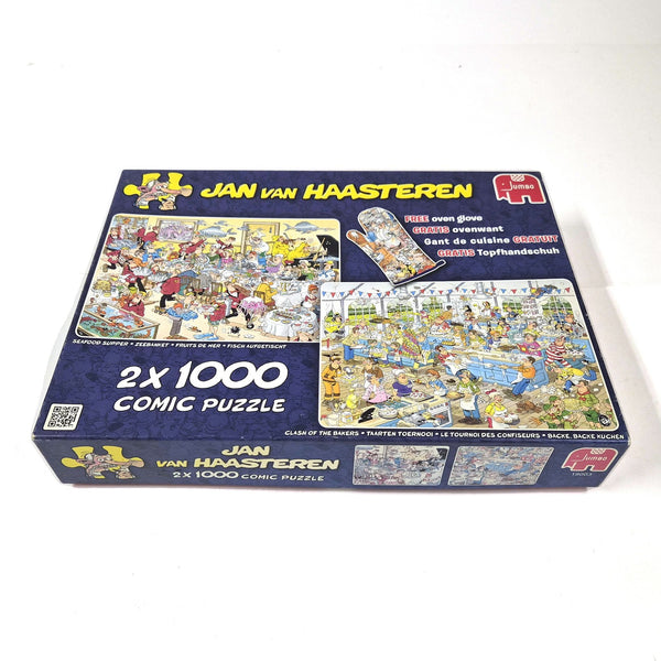 Jan van Haasteren puzzelset Seafood Supper & Clash of the Bakers, 2 × 1000 stukjes
