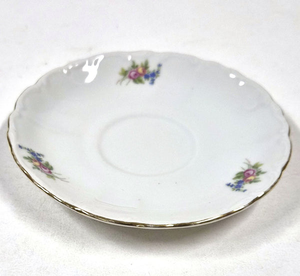 Vintage MZ Tsjechoslowakije porseleinen schotel met gouden rand en bloemendecor