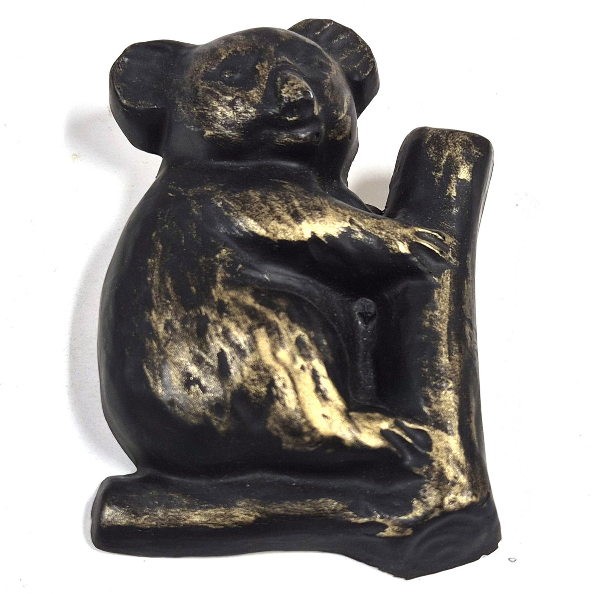 Vintage wandplaquette van gips met koala op boomstam