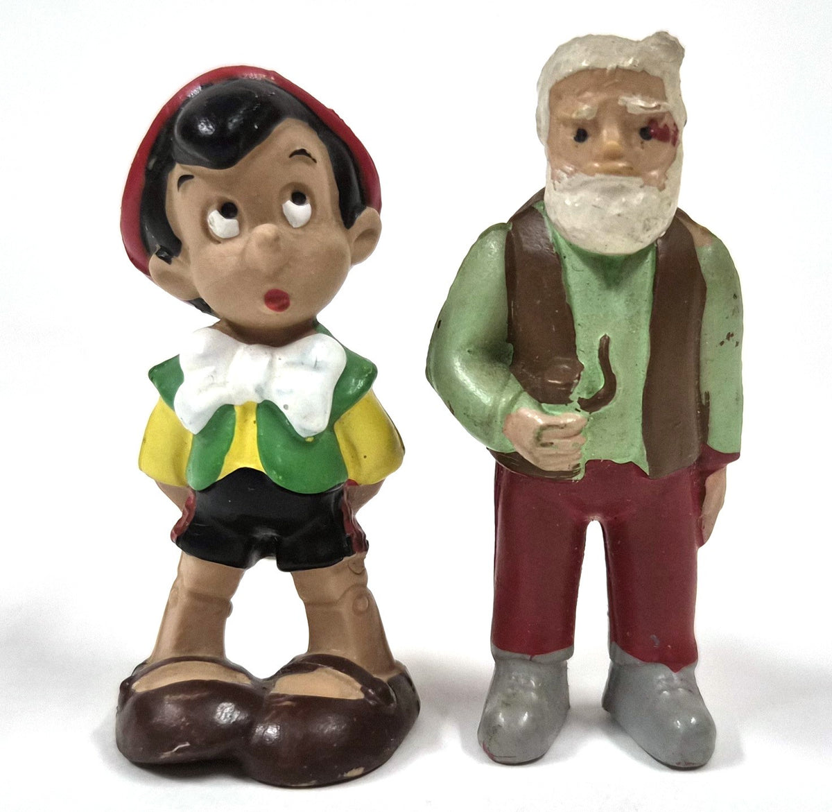 Vintage Pinocchio en Geppetto figuurtjes van Bullyland (Disney), set van 2