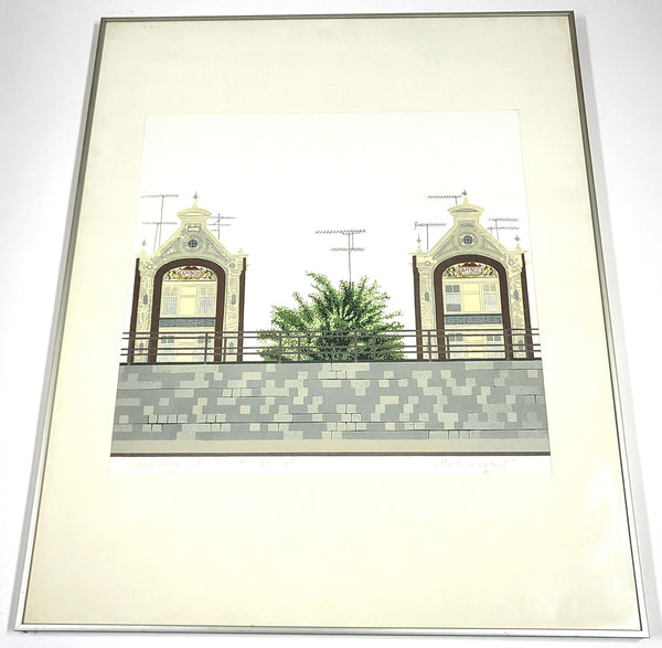 Vintage Sees Vlag – Hallinghof, gesigneerde gelimiteerde prent in lijst