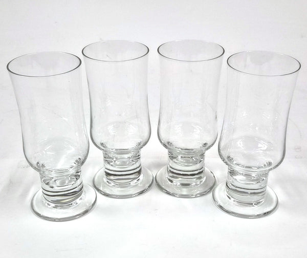 Vintage Set van 4 heldere likeurglazen op voet, 17 cm