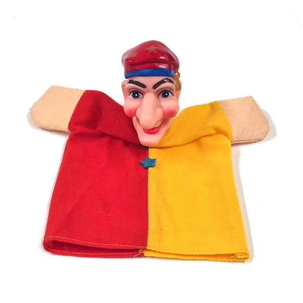 Vintage Nederlandse Jan Klaassen-handpop met narrenpak