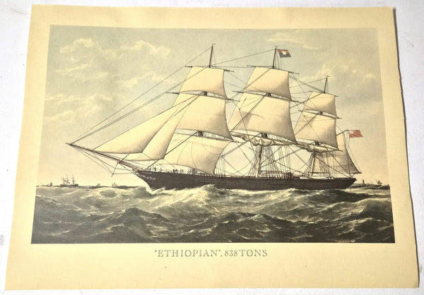 Vintage Print van het clipperschip 'Ethiopian' (838 ton)