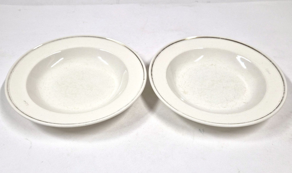Vintage Royal Sphinx Maastricht soepborden, set van 2, wit ironstone
