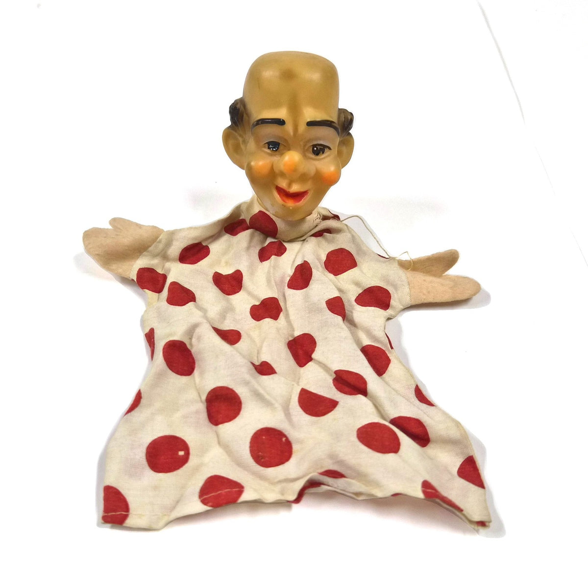 Vintage handpop opa in Punch & Judy-stijl, jaren 60