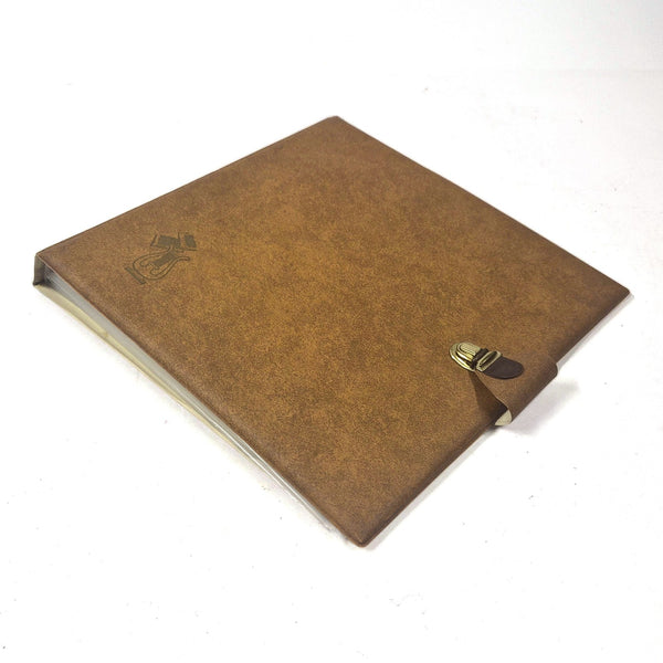 Vintage BOA Plastic LP-album van bruin kunstleer voor 12 platen