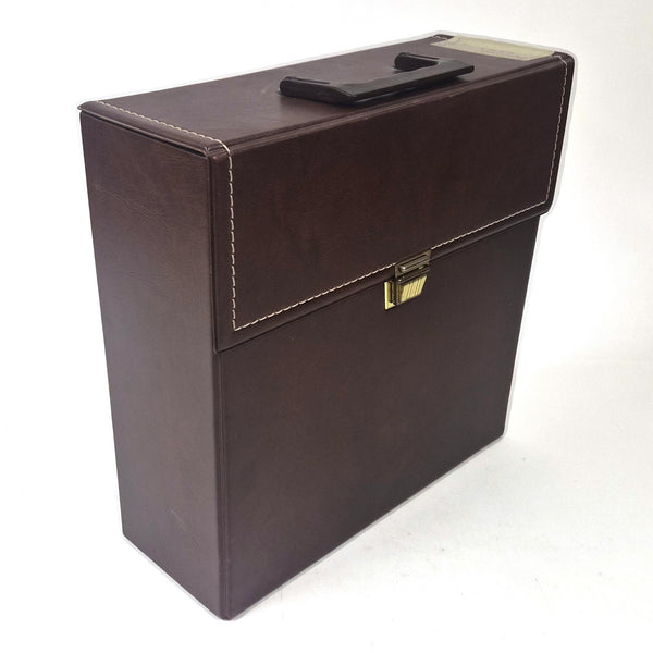 Vintage BOA Inter platenkoffer donkerbruin voor LP's