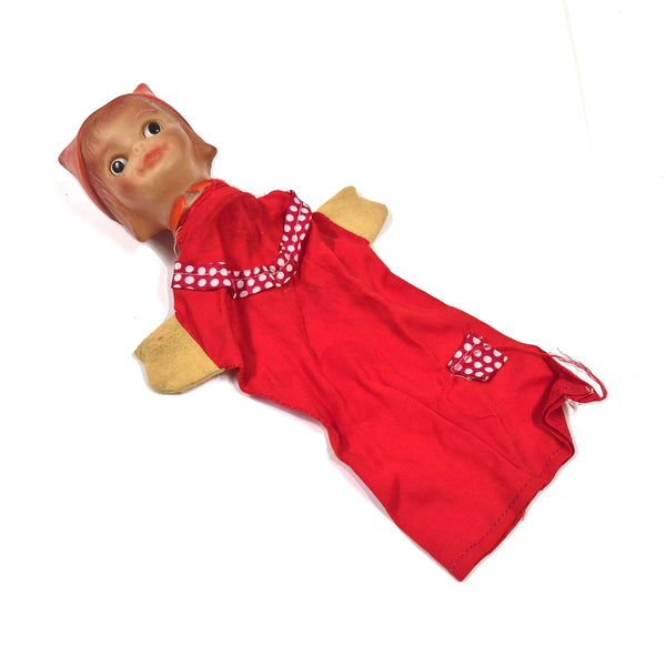 Vintage handpop Roodkapje met vinyl hoofd