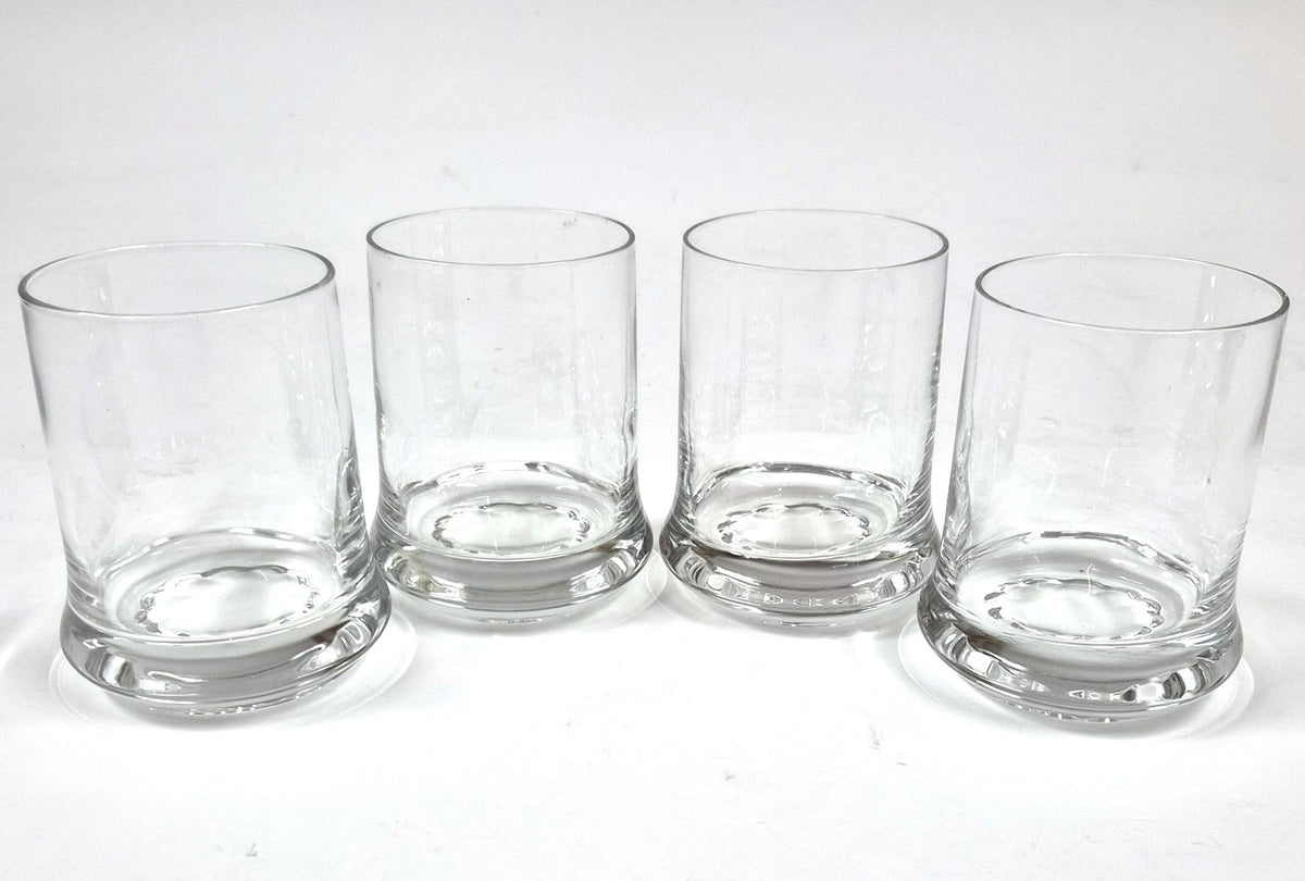 Vintage Set van 4 kristallen whiskyglazen met zware bodem