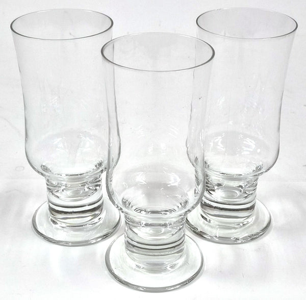 Vintage Set van 3 heldere likeurglazen op voet, 17 cm