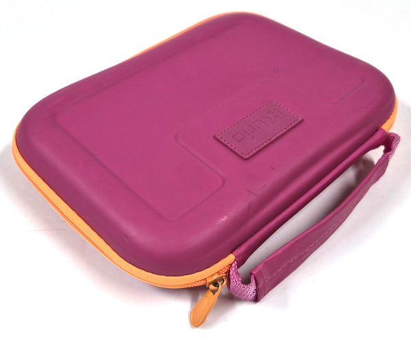 Kurio tablethoes, roze met oranje, harde schaal