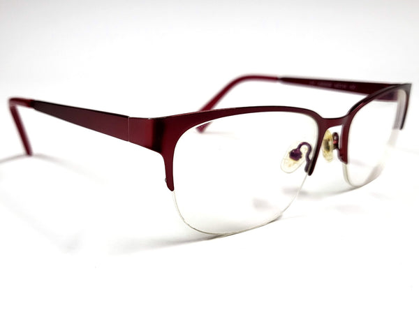 Vintage Nerdlane bril met rood montuur met halve rand