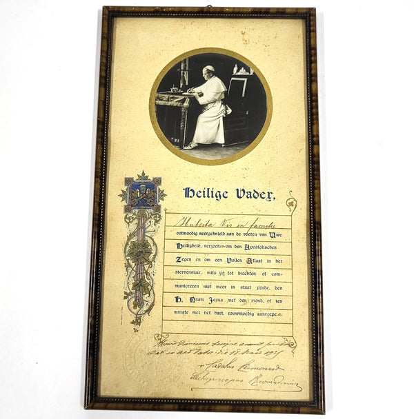 Antiek pauselijk zegendocument van Pius XI, Nederlandstalig, 1929