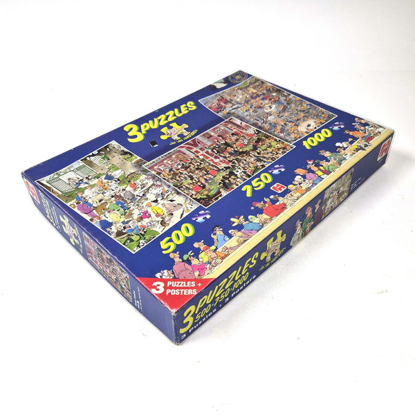 Vintage Jan van Haasteren – The Pee Tree, Crazy Casino en Fire Station, Jumbo-set 3 puzzels