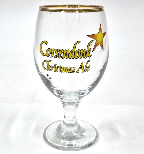 Vintage Corsendonk Christmas Ale bierglas met gouden rand