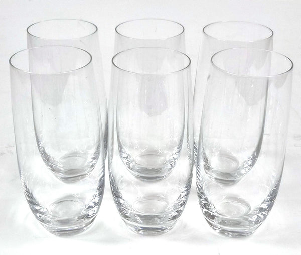 Vintage Set van 6 kristallen longdrinkglazen met zware bodem