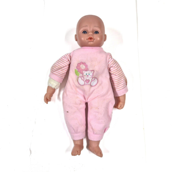 Vintage Lissi pratende babypop Nina met stemkastje, roze outfit