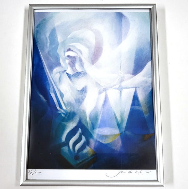 Jan de Kok – gesigneerde abstracte prent 37/100, ingelijst