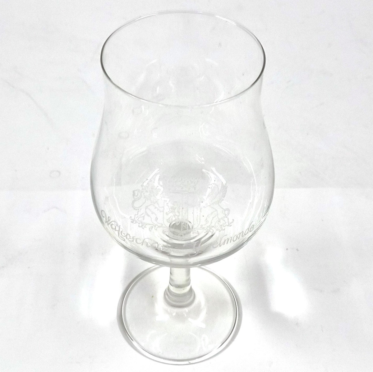 Vintage Waterschap IJsselmonde bierglas met geëtst wapen