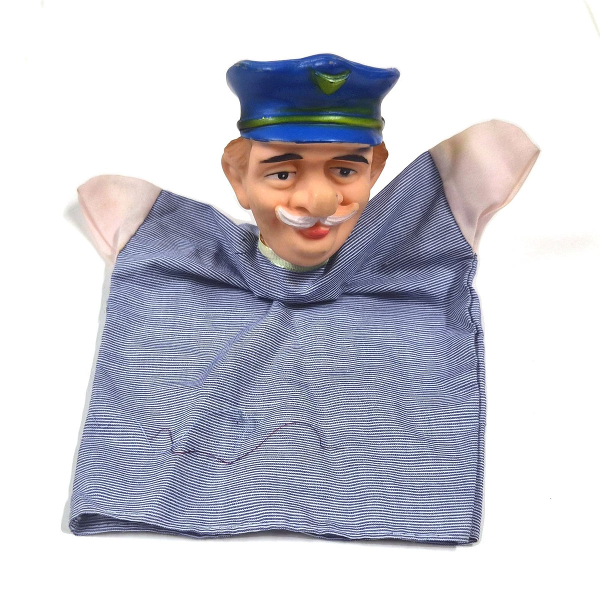 Vintage handpop politieagent uit de jaren 60, Nederlands poppenkastpersonage
