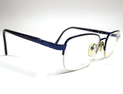 Franchini bril met blauw halfrand metalen montuur, unisex