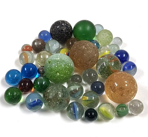 Vintage partij glazen knikkers (cat's eye), 300 gram