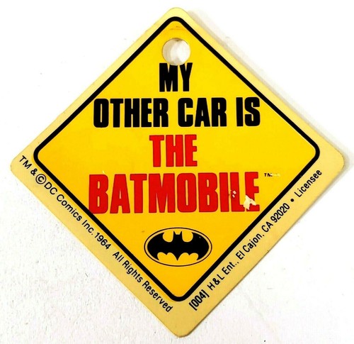 Vintage kartonnen Batman Batmobile-sleutelhanger, DC 1964