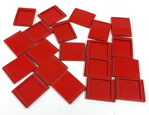 Vintage Fischertechnik 31013 rechthoekige plaat 30 – rood – 20 stuks