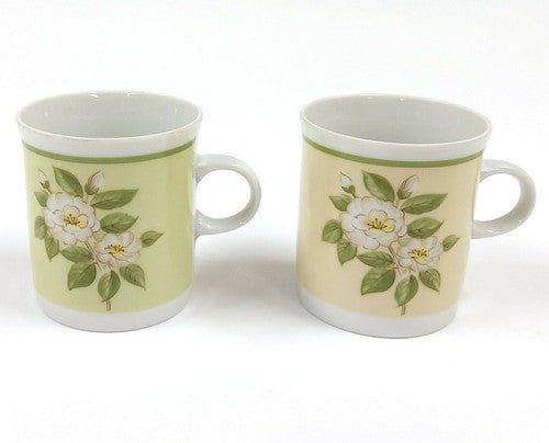 Vintage Eversberg porseleinen kopjes met bloemen, set van 2
