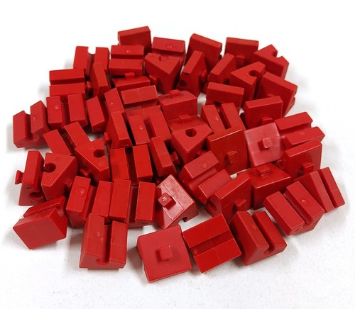 Vintage Fischertechnik 31011 hoekblok 2, rood, 50 stuks