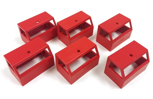 Vintage Fischertechnik 38443 bestuurderscabine, rood, 6 stuks