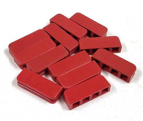 Vintage Fischertechnik ashouders 31030, rood, 12 stuks