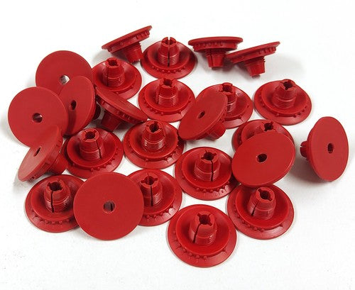 Vintage Fischertechnik 35031 Flat Hub Collet – rood – 25 stuks