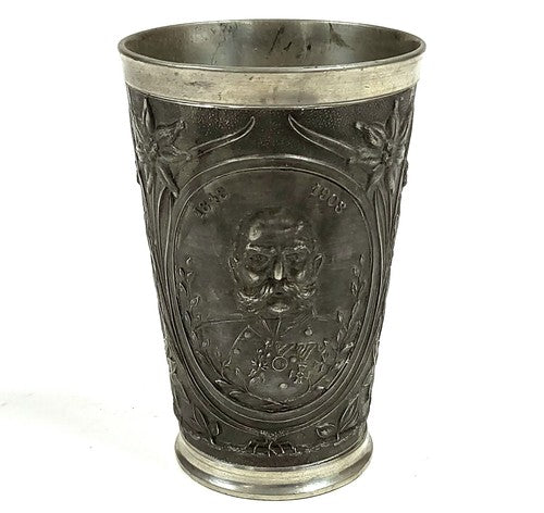 Vintage tinnen beker, ca. 9,5 cm