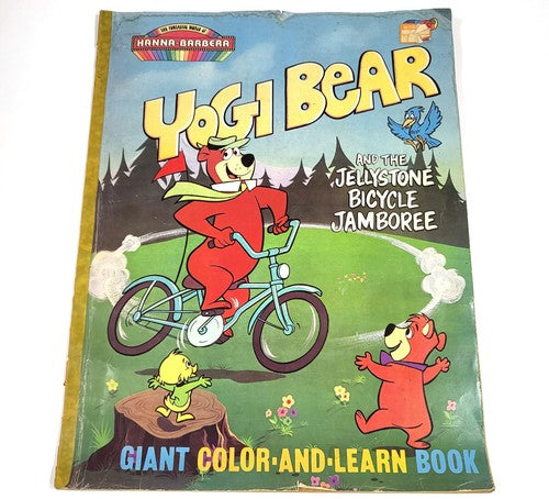 Vintage Yogi Bear groot kleur- en leerboek – Hanna-Barbera, 1977