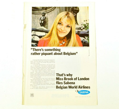 Vintage Sabena advertentie uit 1971, IATA Air Transport