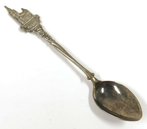 Vintage verzilverd souvenirlepeltje Basiliek van Halle van L'Ardennaise