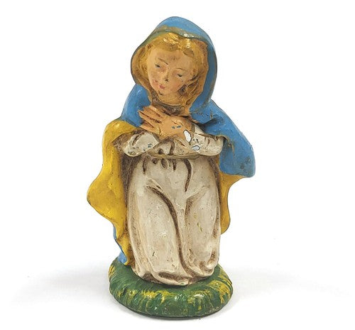Vintage kerststalbeeldje van papier-maché