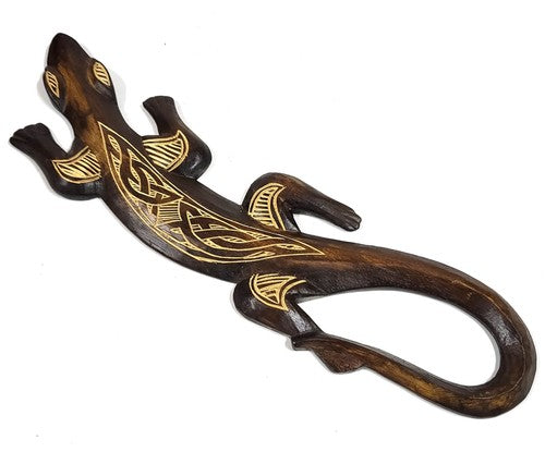 Vintage houten gekko, handgemaakt, ca. 51 cm