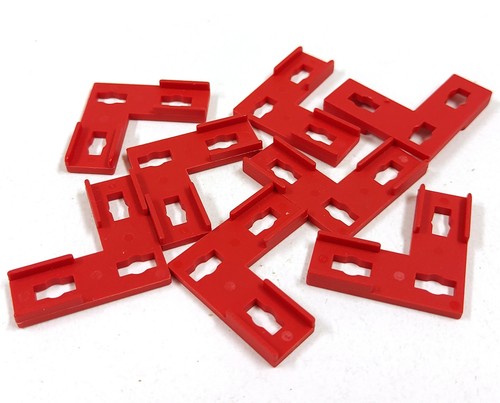 Vintage Fischertechnik L-gussets 31667, rood, 8 stuks
