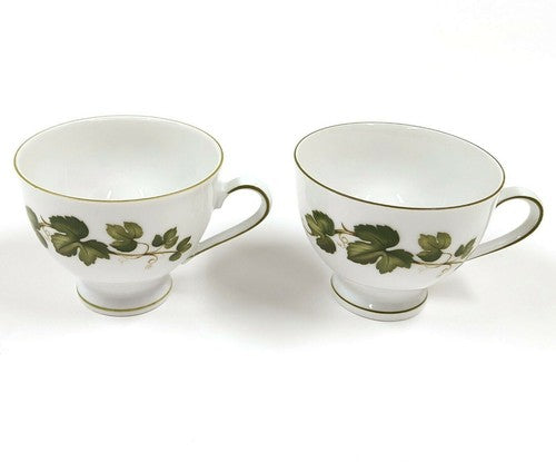 Vintage Winterling Bavaria theekopjes met druivenblad, set van 2