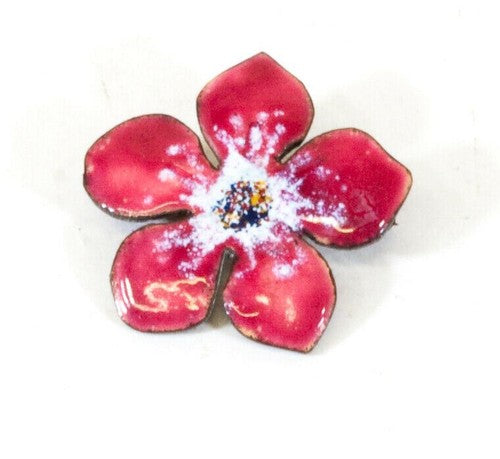 Vintage Rolf Neyman broche met emaille bloemmotief