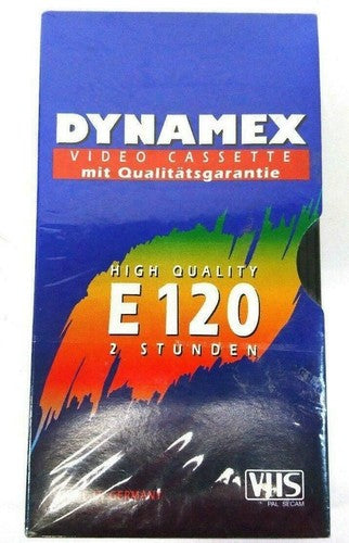 Vintage Dynamex E 120 VHS-videoband, 2 uur