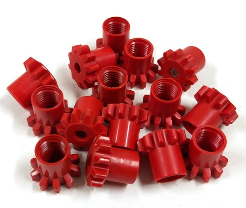 Vintage Fischertechnik 31047 rondsel Z10 rood – 15 stuks