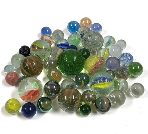 Vintage partij glazen knikkers (cat's eye), 300 gram