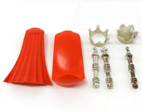 Vintage Playmobil middeleeuwse koning en koningin accessoires, glanzend zilver