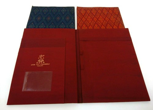 Vintage Set van drie stoffen conferentiemappen, EDCS AGM 1997 Taiwan